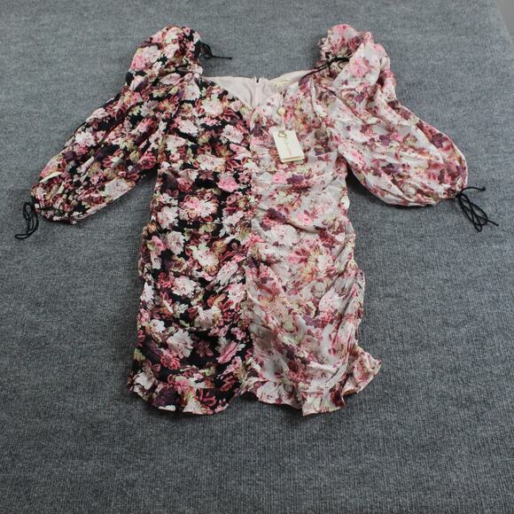 For Love and Lemons Dress Large Houston Ruched Floral Print Mini Cottagecore - Picture 4 of 14